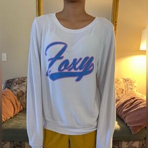 Wildfox White and Purple 'Foxy' Sweatshirt